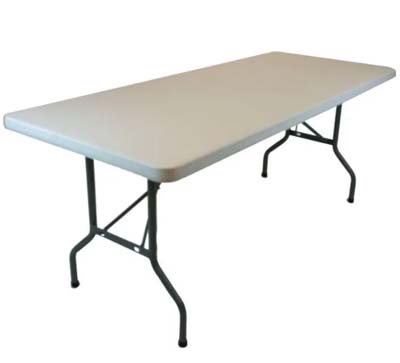 BLOW MOLDED PLASTIC FOLDING TABLE 30X72