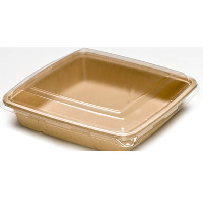 LID PLAST CLR FOR 32&48 OZ SQR 9X9 RPET