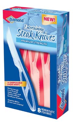 DISPOSABLE STEAK KNIVES CLEAR