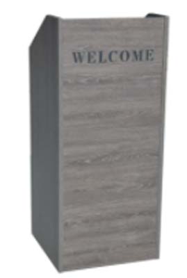 REST HOST PODIUM GREY OAK "WELCOME" 2 DR