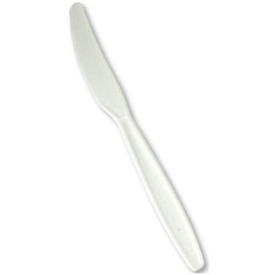 CUTLERY KNIFE EXTRA HEAVY WHITE PP UNBRE