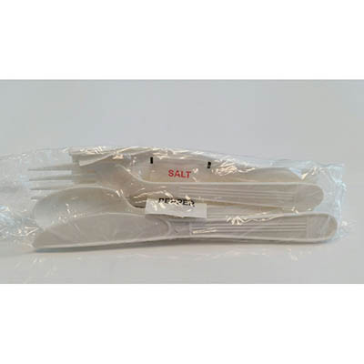 CUTLERY KIT XHEAVY PP WHT S&P