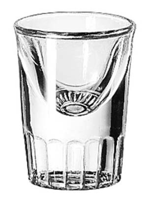 GLASS 1 OZ SHOT FLUTED