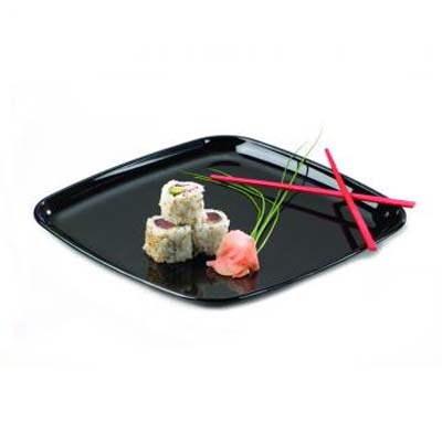 PLATTER PLAST 12" BLK SQR PS