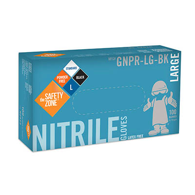 GLOVE NITRILE LG BLACK PF 4.6 GR