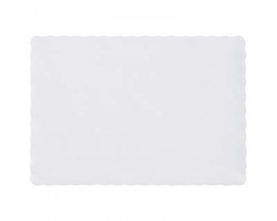 PLACEMAT 10X14 WHT SCALLOPED E