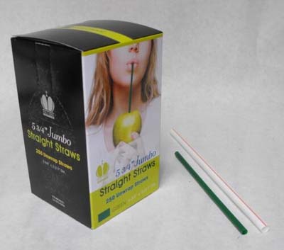 STRAW 5.75 JUMBO GREEN UNWRAP