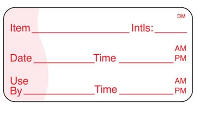 LABEL 1"X2" DISOLVE ITEM/DATE/USE BY