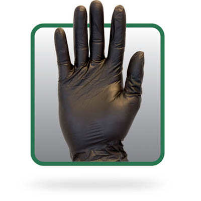 GLOVE VINYL BLK PF MED