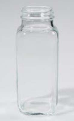 BOTTLE CLEAR GLASS 8 OZ FLINT SQR