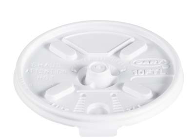 LID PLAST WHT LIFT N' LOCK 10 OZ