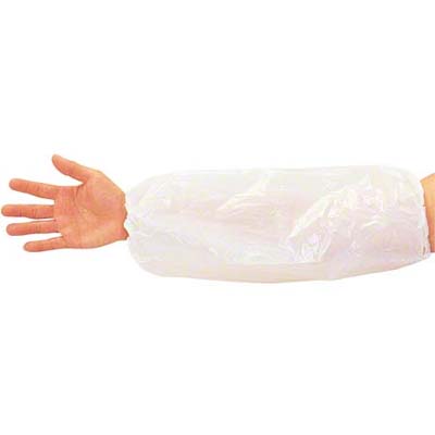 GLOVE POLY SLEEVE ELBOW LENGTH WHT