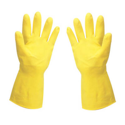 GLOVE LATEX LARGE YELLOW