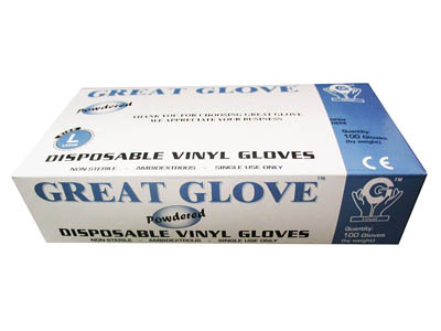 GLOVE VINYL LARGE POWDERED (10/1