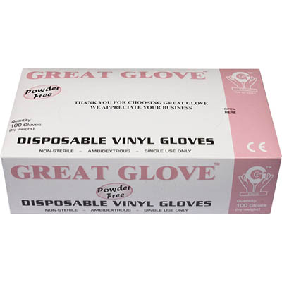 GLOVE VINYL MED POWDER FREE WHT 4 GR