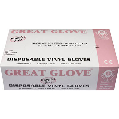 GLOVE VINYL LRGE POWDER FREE WHT 4.4 GR