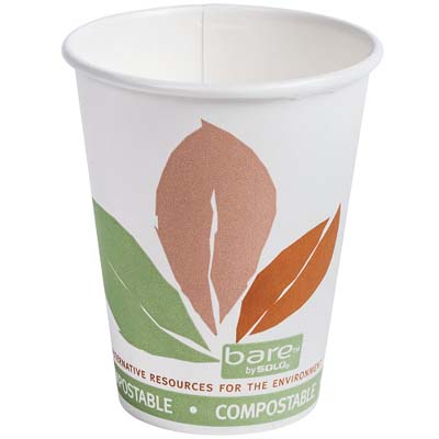 CUP PPR HOT 8 OZ COMPOSTABLE WHT