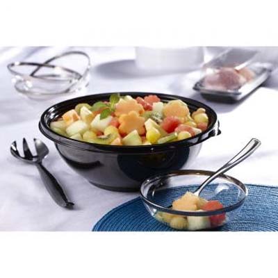 BOWL PLAST 48 OZ BLK RND