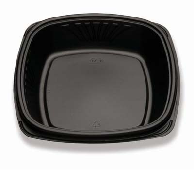 PLATE PLAST 9" BLK DEEP C-FINE FORU