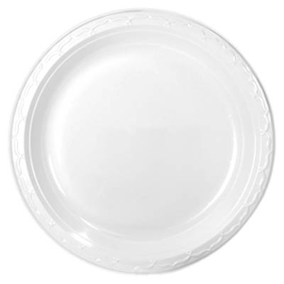 PLATE PLAST 10.25" WHITE