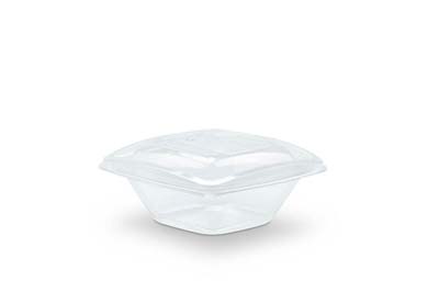 BOWL PLAST 8 OZ CLR W/LID COMBO