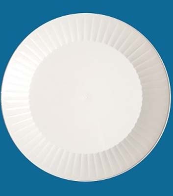 PLATE PLAST 7.5" WHT DIVINE FLUTED