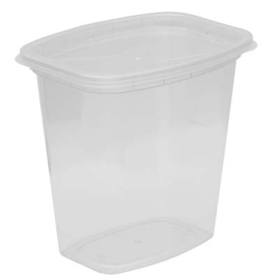 CONT PLAST 32 OZ DELI CUBE CLR BULK