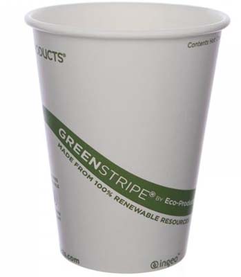 CUP PPR HOT 12 OZ COMPOSTABLE GREEN STRI