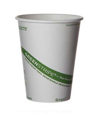 CUP PPR HOT 16 OZ COMPOSTABLE GREEN STRI