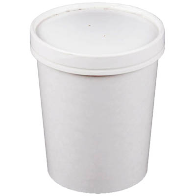 CONT PPR 32 OZ WHT W/PPR VENT LID