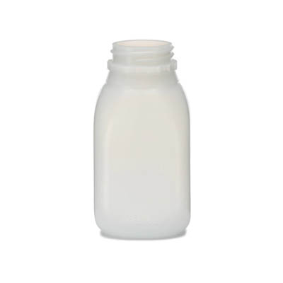 BOTTLE 8OZ NAT SQR JUICE HDPE 38MM