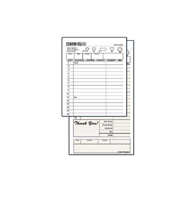 GUEST CHECK CARBON 2-PRT GREEN 16LINES