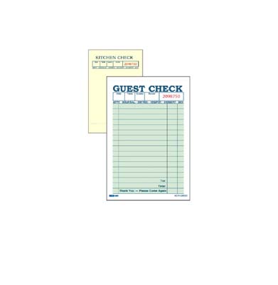 GUEST CHECK CARBON GRN 2PRT 17LINES