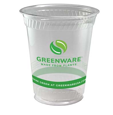 CUP PLAST 10 OZ CLR GREENWARE