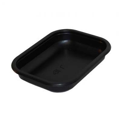 TRAY 16 OZ PLAST BLK DUAL OVENABLE