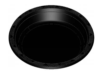 PLATE PLAST 10.25" BLK RND