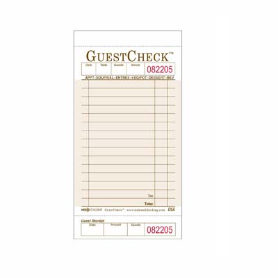 GUEST CHECK TAN 1-PART 3.5X6.75