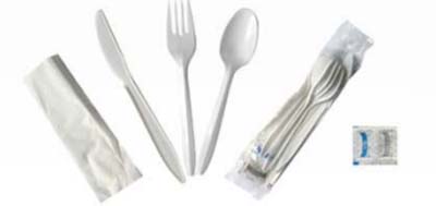 CUTLERY KIT F/K/S/N/S&P WHT PP MED WEIGT