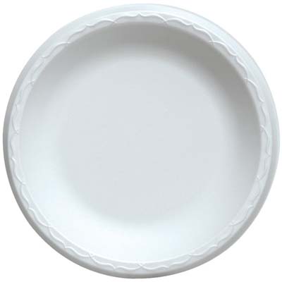 PLATE FOAM 9" 1-COMP WHT RETAIL PACK -BF