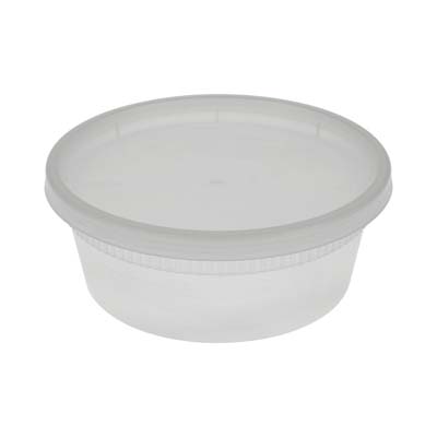 CONT PLAST 8 OZ CLR DELI W/LID COMBO