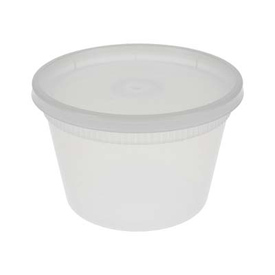 CONT PLAST 16 OZ CLR DELI W/LID COMBO