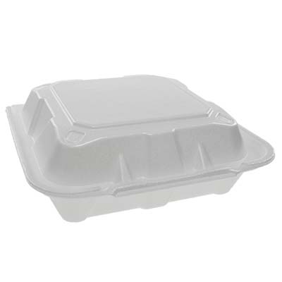 CONT FOAM 8X8 HNGD 1-COMP WHT