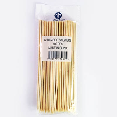 BAMBOO SKEWER 6" 77086