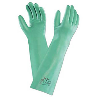 GLOVE NITRILE 18" LRG GRN 22MIL NO-CUFF