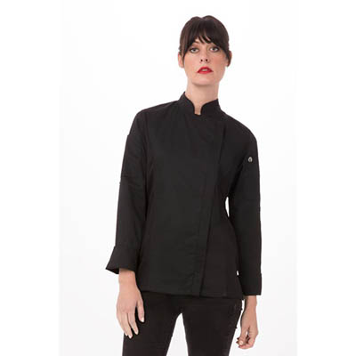 COAT CHEF HARTFORD WOMENS BLACK MEDIUM