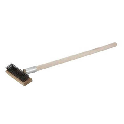 BRUSH PIZZA 27" WOOD HANDLE W/SCRAPER