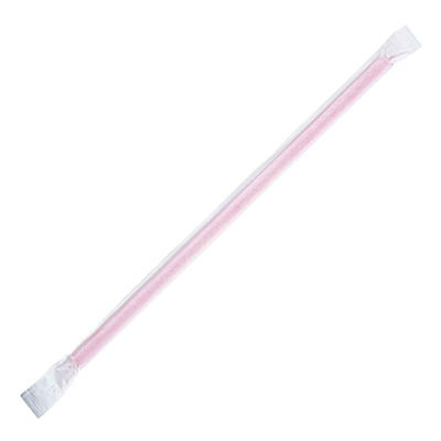 STRAW PLAST 9.75"WRAPPED PINK