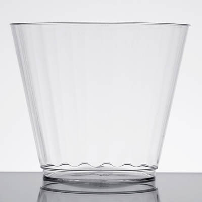 CUP PLAST 9 OZ CLR FLUTED TUMBLER