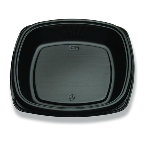 PLATE PLAST 9 IN BLK SQR SHALLOW