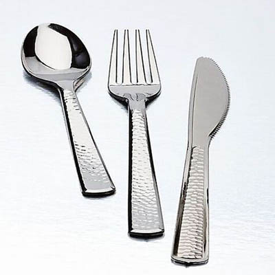 CUTLERY FORK SILVER HAMMERED